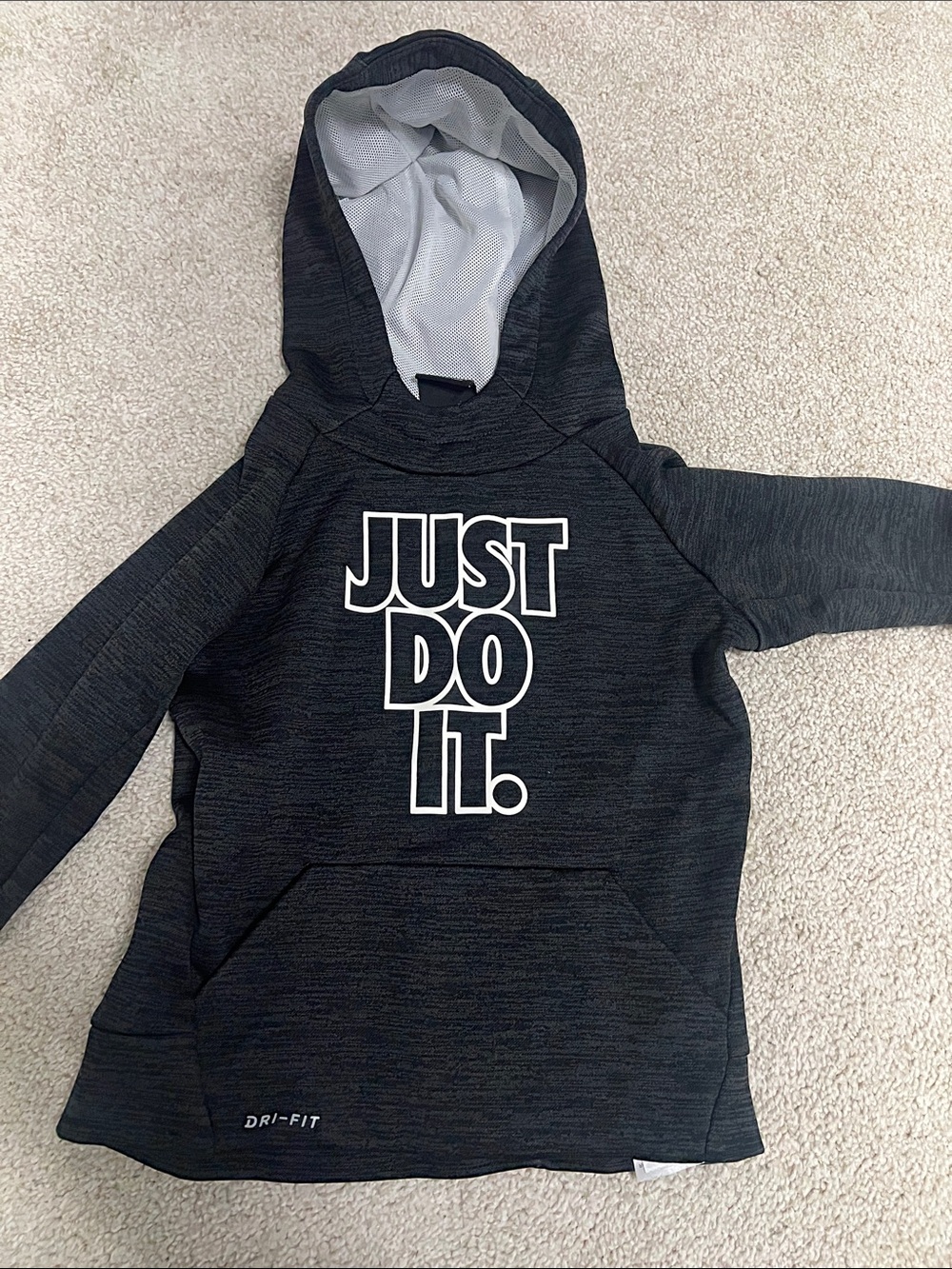 Nike Kids Black Dri-FIT 'Just Do It.' Hooded Sweatshirt